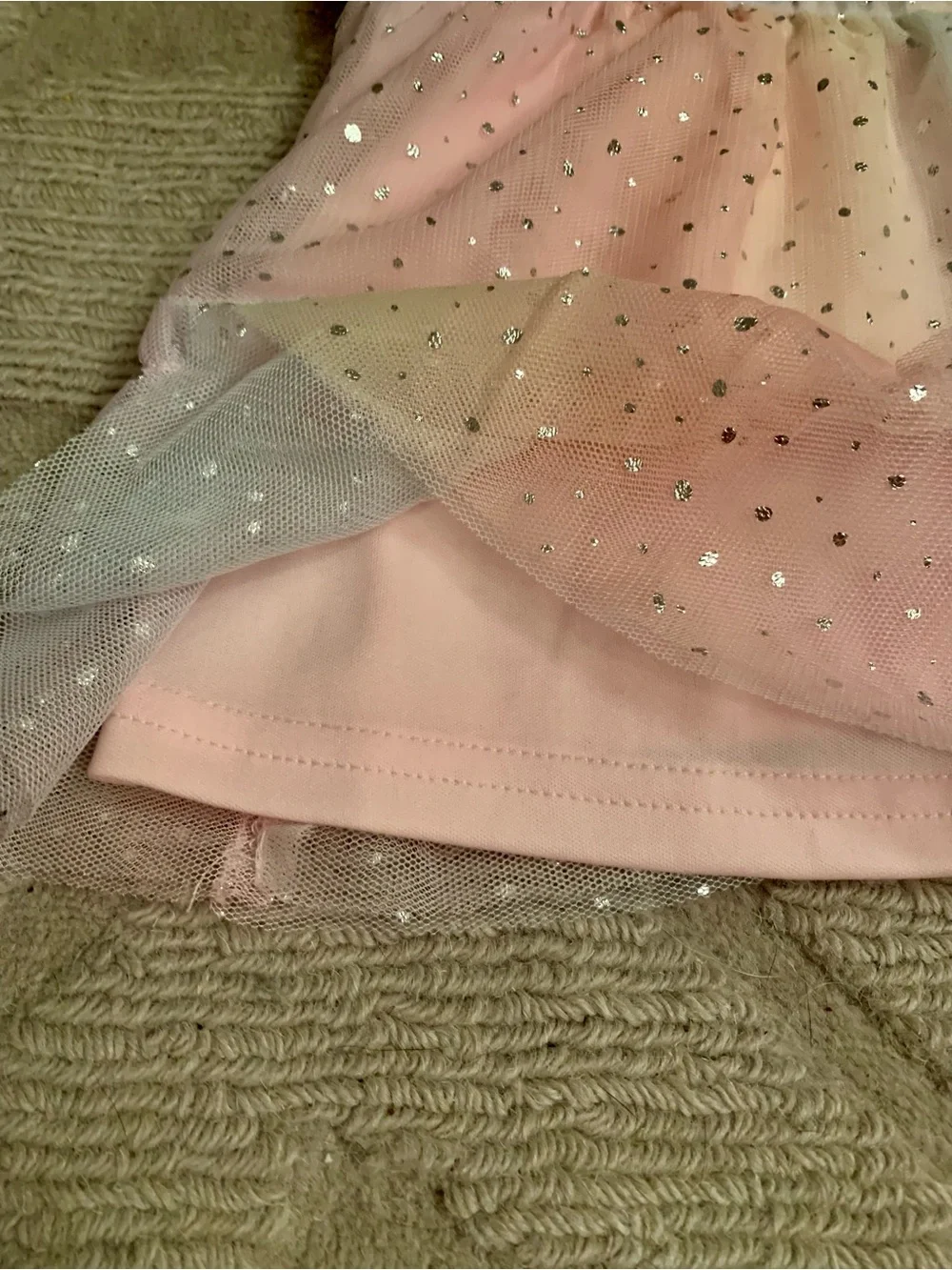 The Children's Place Light Pink Tulle Dress with Silver Dots